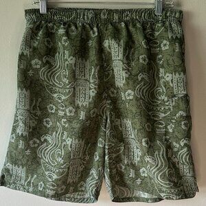 Panama Jack Men's Multi Designed Lined Swim Shorts in Green Size Medium